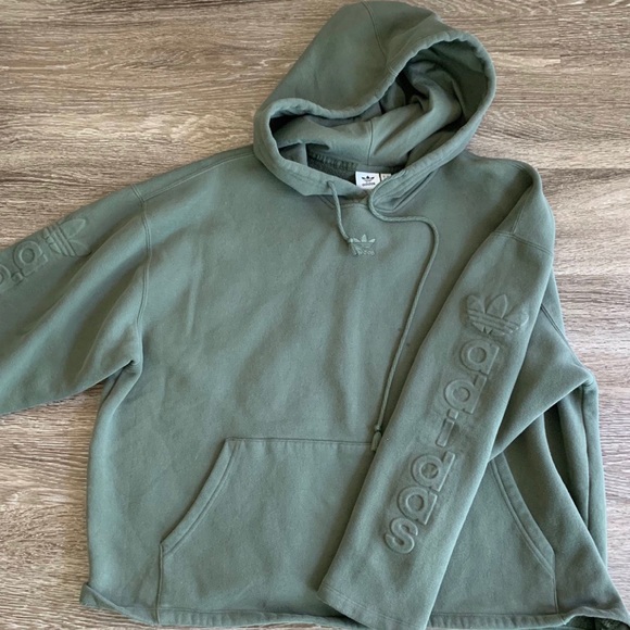 adidas Tops - Green Adidas Trefoil Hoodie